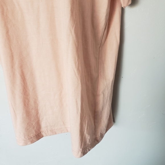 Light Peach Short Sleeve T-shirt Oversized Boy, Bye. Graphic Tee Tunic - Picture 3 of 4